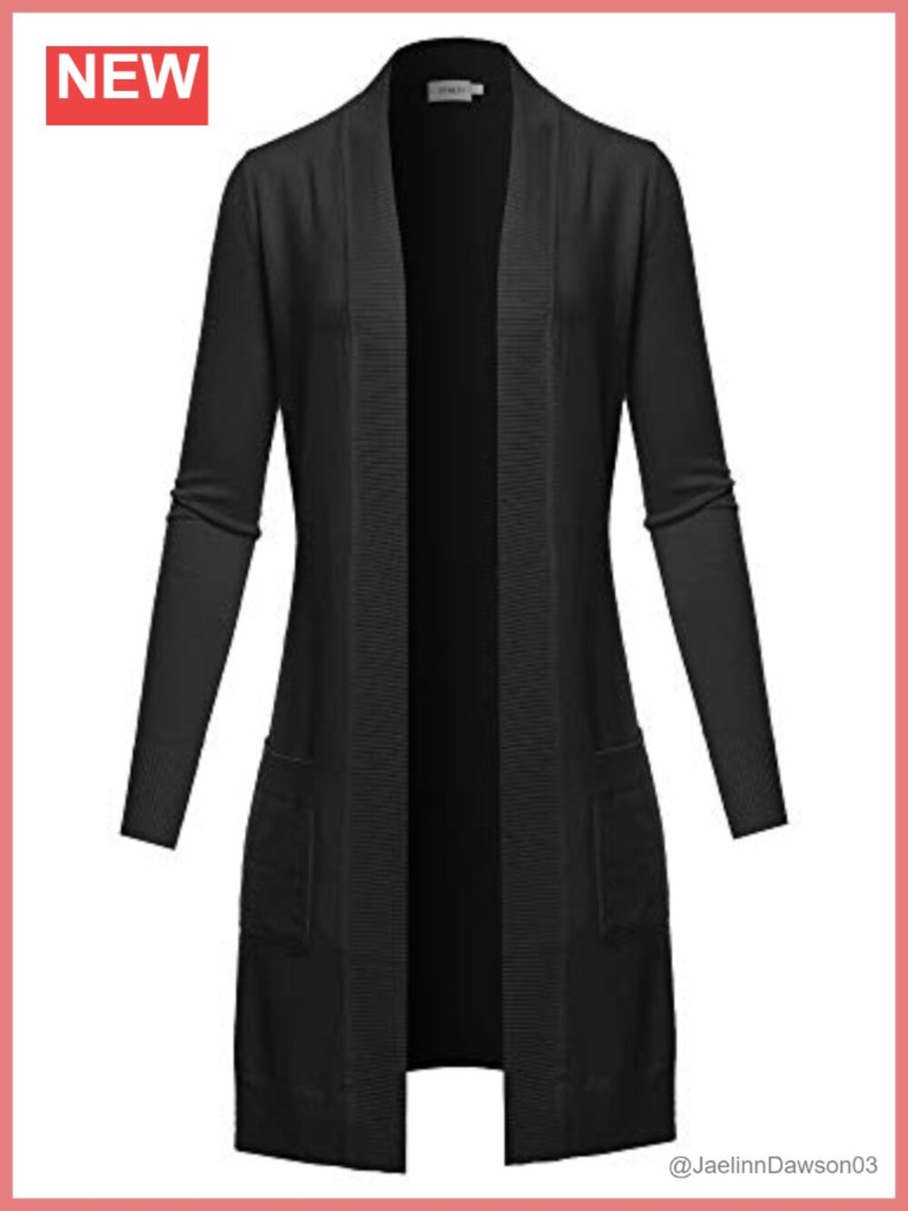 Womens Soft Stretchy Knit Longline Open Front Sweater Cardigan with Pockets
